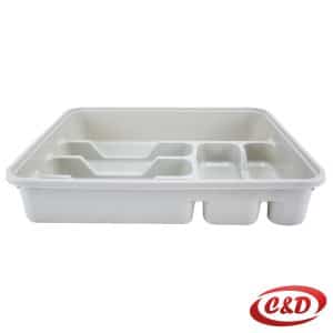 posuda za escajg bež plastična organizator pribora 39x31x6 cm