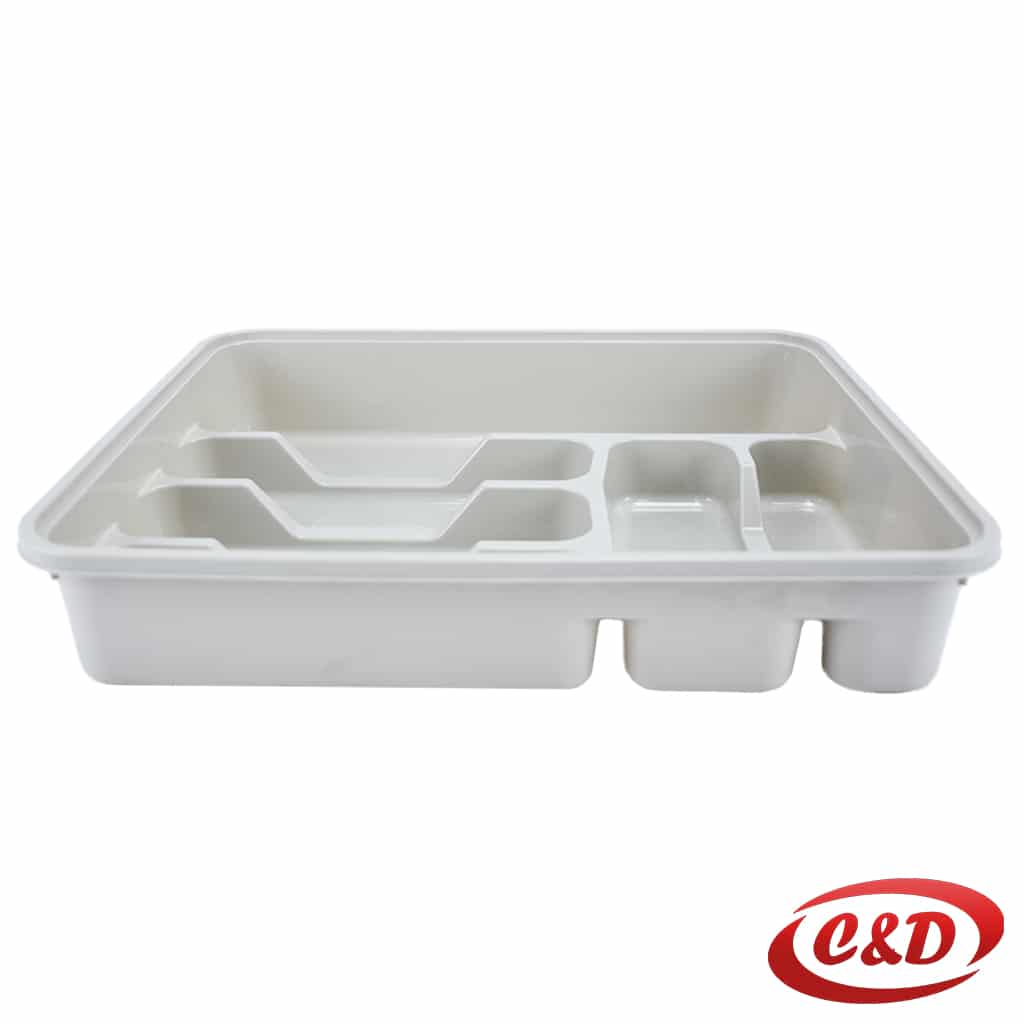 posuda za escajg bež plastična organizator pribora 39x31x6 cm