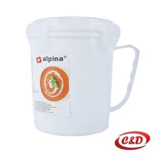 ☕ bijela plastična posuda za mikrovalnu / šalica za juhu 600 ml s poklopcem 10 x 8 cm