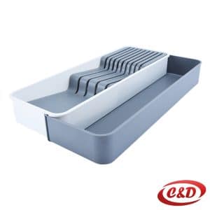 organizer za noževe sivi plastični 40x14 cm držač za noževe