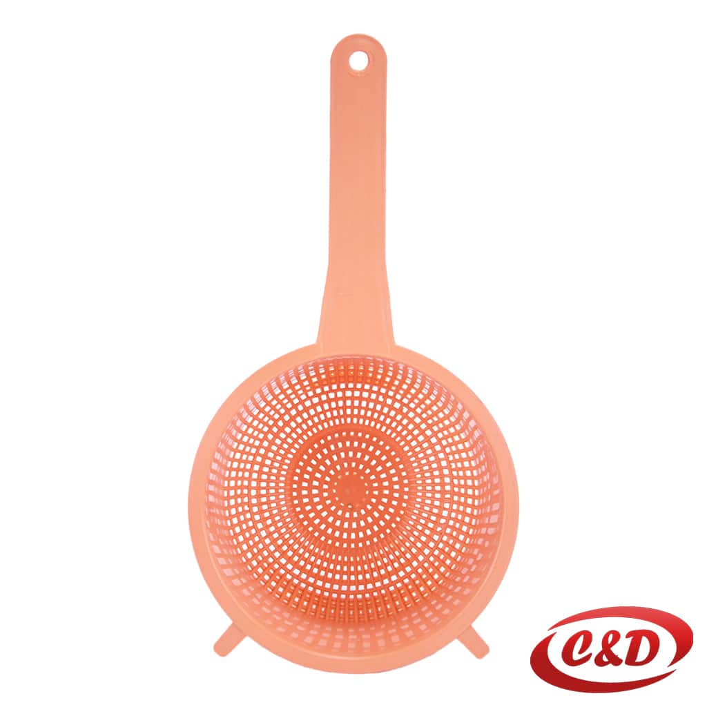 plastično cjedilo za hranu s drškom 32,5x17x8 cm narančasta drška