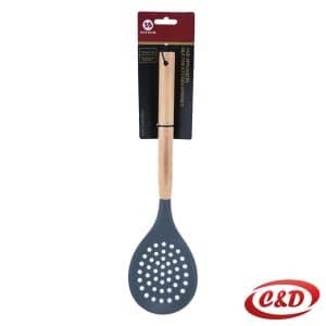Siva silikonska lopatica sa drvenom drškom 32x8 cm kuhinjski pribor
