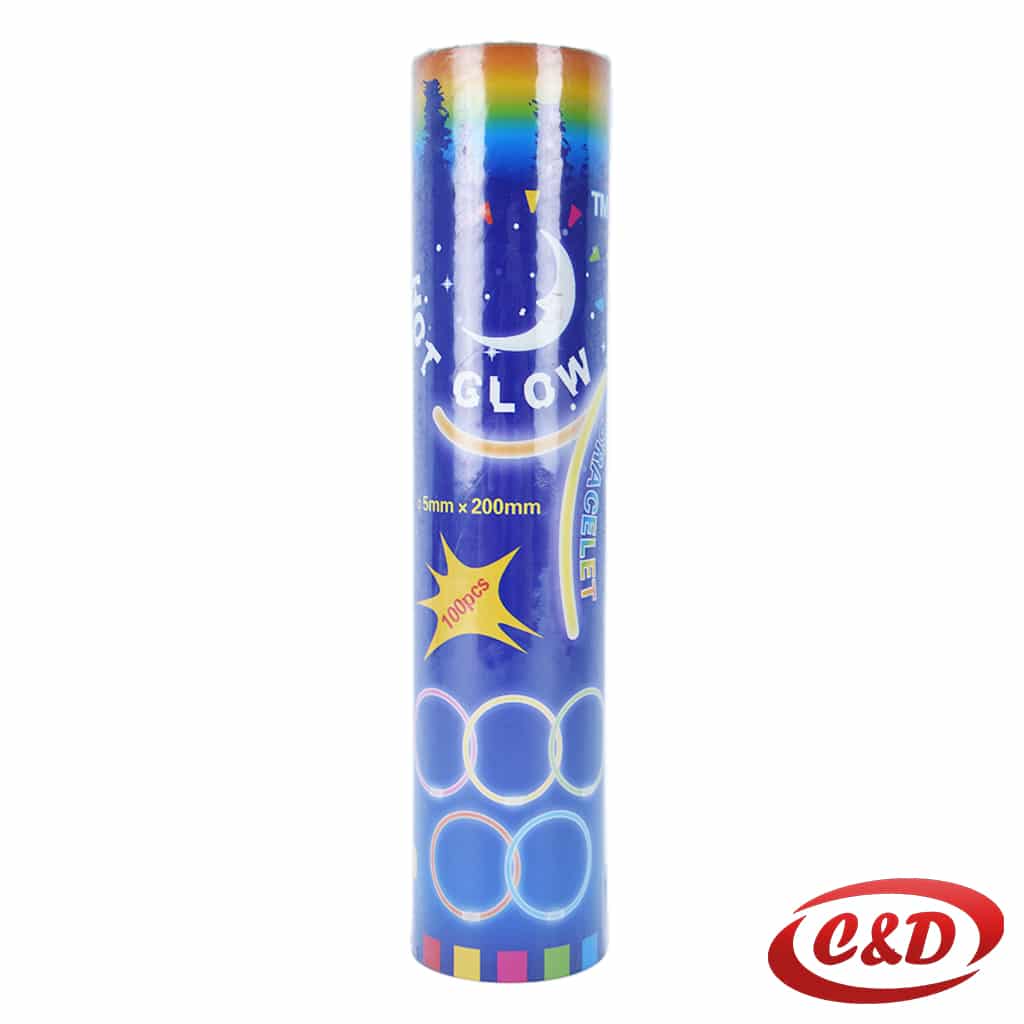 Set svjetlećih štapića 100 kom glow stick narukvice 5x200 mm 5 boja
