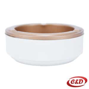 PVC pepeljara zlatno-bijela promjera 11 cm