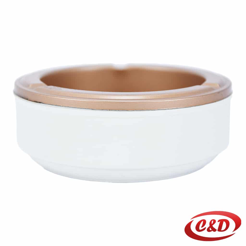 PVC pepeljara zlatno-bijela promjera 11 cm