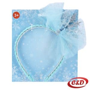 rajf frozen plavi i srebrni sa mašnom i pahuljom 12 x 14 cm