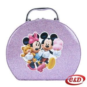 Dječji kofer za šminkanje Micky & Minnie Mouse ljubičasti sa šljokicama 18x7 cm