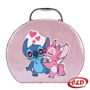 Dječji kofer za šminkanje Stitch roza sa šljokicama 18x7 cm