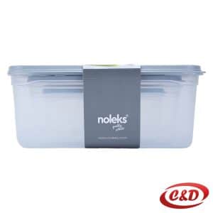 Set providnih posuda sa gumenim sivim poklopcem 3/1 0,9 l 1,5 l 3 l