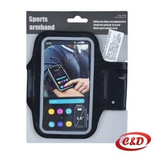Crna sportska torbica za mobitel neopren sa prozirnim ekranom