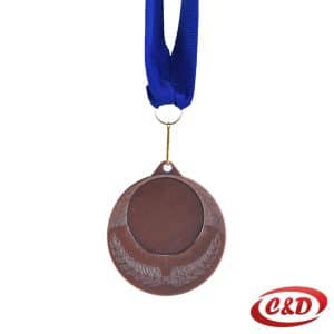 brončana medalja promjer 6 cm sa plavom trakom oko vrata