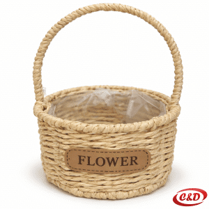 bež pletena korpa dekorativna drvo 14x9x22 cm mala korpa