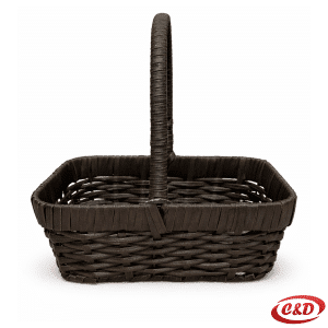 pletena korpa smeđa drvo 23x14x10 cm mala dekorativna korpa