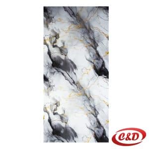 Samoljepljiva PVC tapeta bijele boje sa zlatnim i sivim detaljima, dimenzija 60 × 120 cm