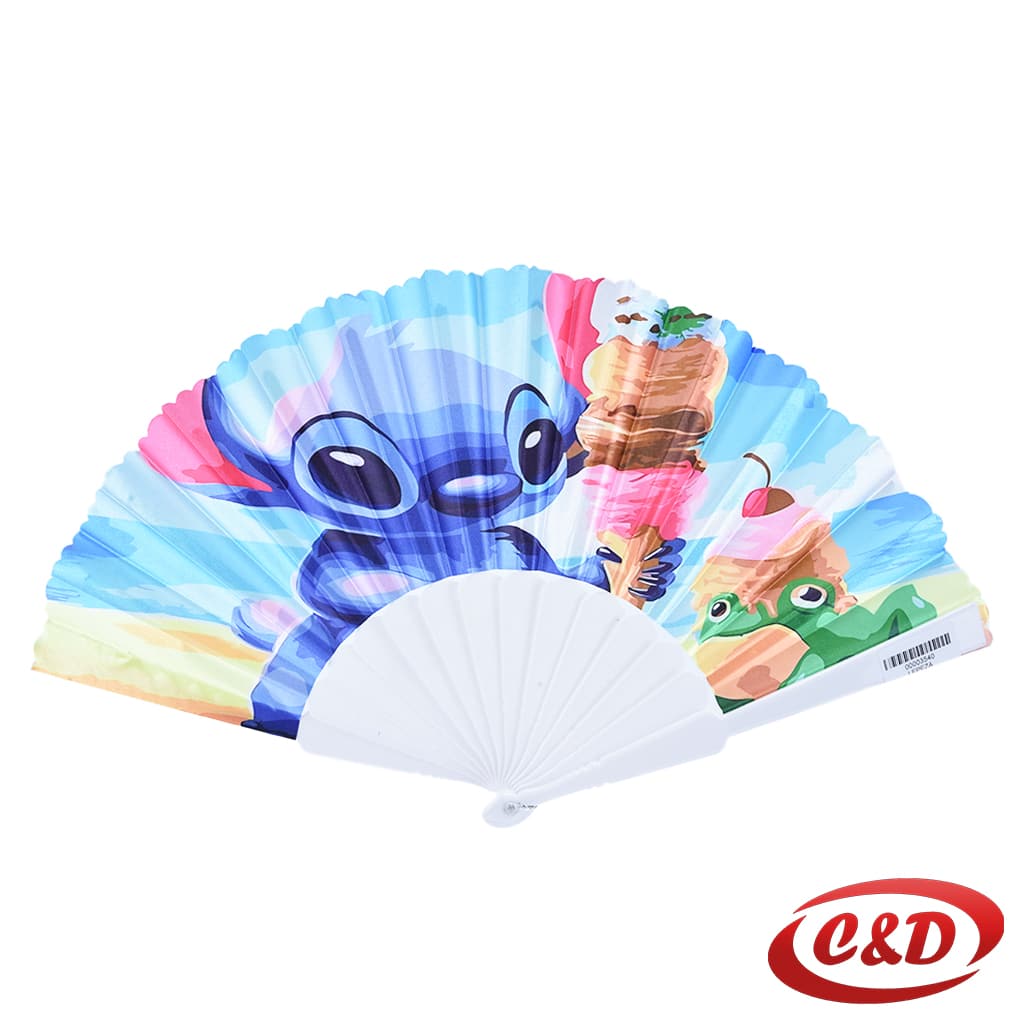 lepeza Stitch plastična bijela plava smeđa 40 cm