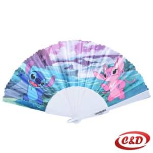 lilo i stitch lepeza plastična plava roza zelena bijela 40 cm