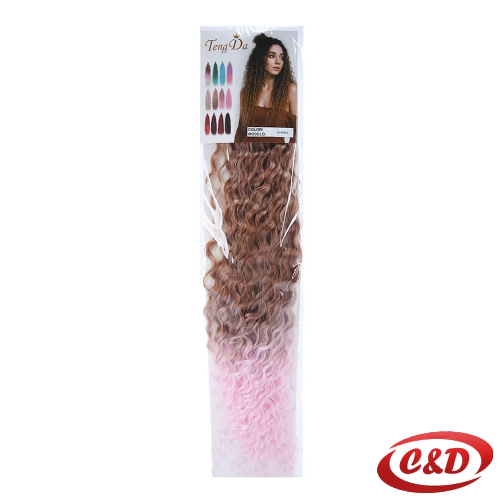 umjetni afro rep za kosu 60 cm roza i smeđa brazilska pletenica