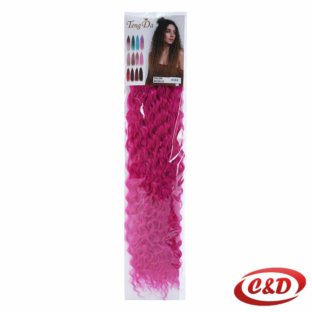 umjetni afro rep za kosu 60 cm tirkizna i roza brazilska pletenica