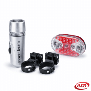 Set LED svjetala za bicikl prednje bijelo i stražnje crveno na baterije