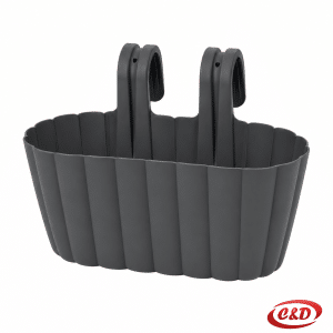 buksebie siva plastična vaza 32 cm visina 25 cm