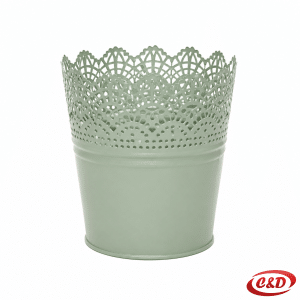 metalna zelena vaza 14 cm promjer 16 cm visina