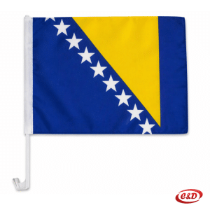 Mini navijačka zastava Bosne i Hercegovine za auto sa zakačkom.