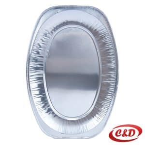 aluminijski oval posuda 35x24 cm srebrna