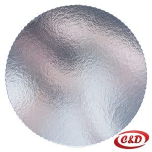 okrugla srebrna podloga za kolače 30 cm valoviti rub
