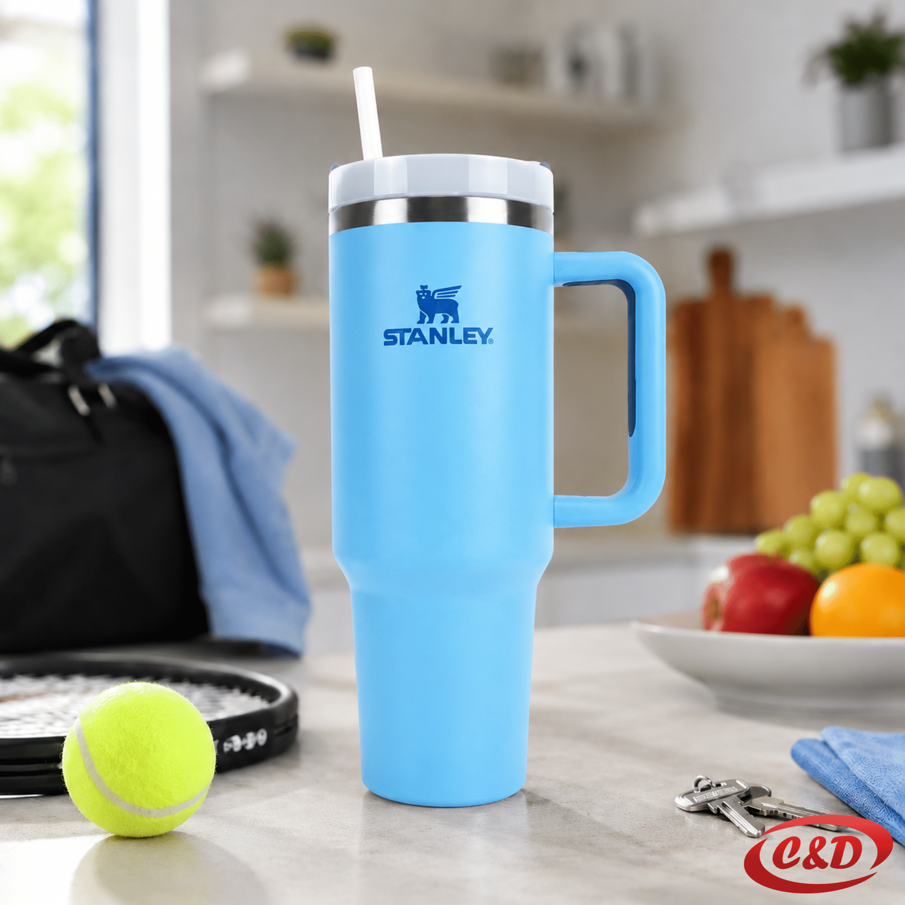 plava termosica 40 oz sa slamkom 1.18L