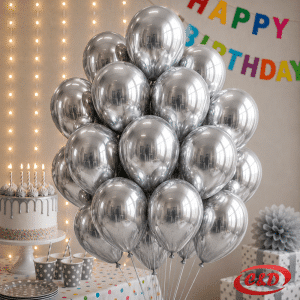 Srebreni metallic baloni 30 cm 100 komada
