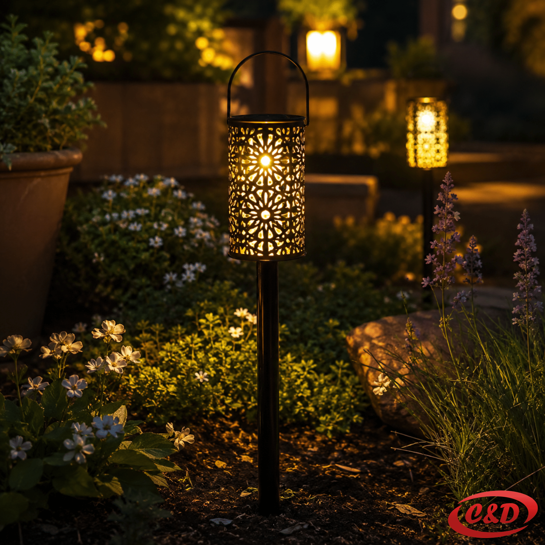 solarna LED lampa 30 cm toplo bijelo svjetlo IP44