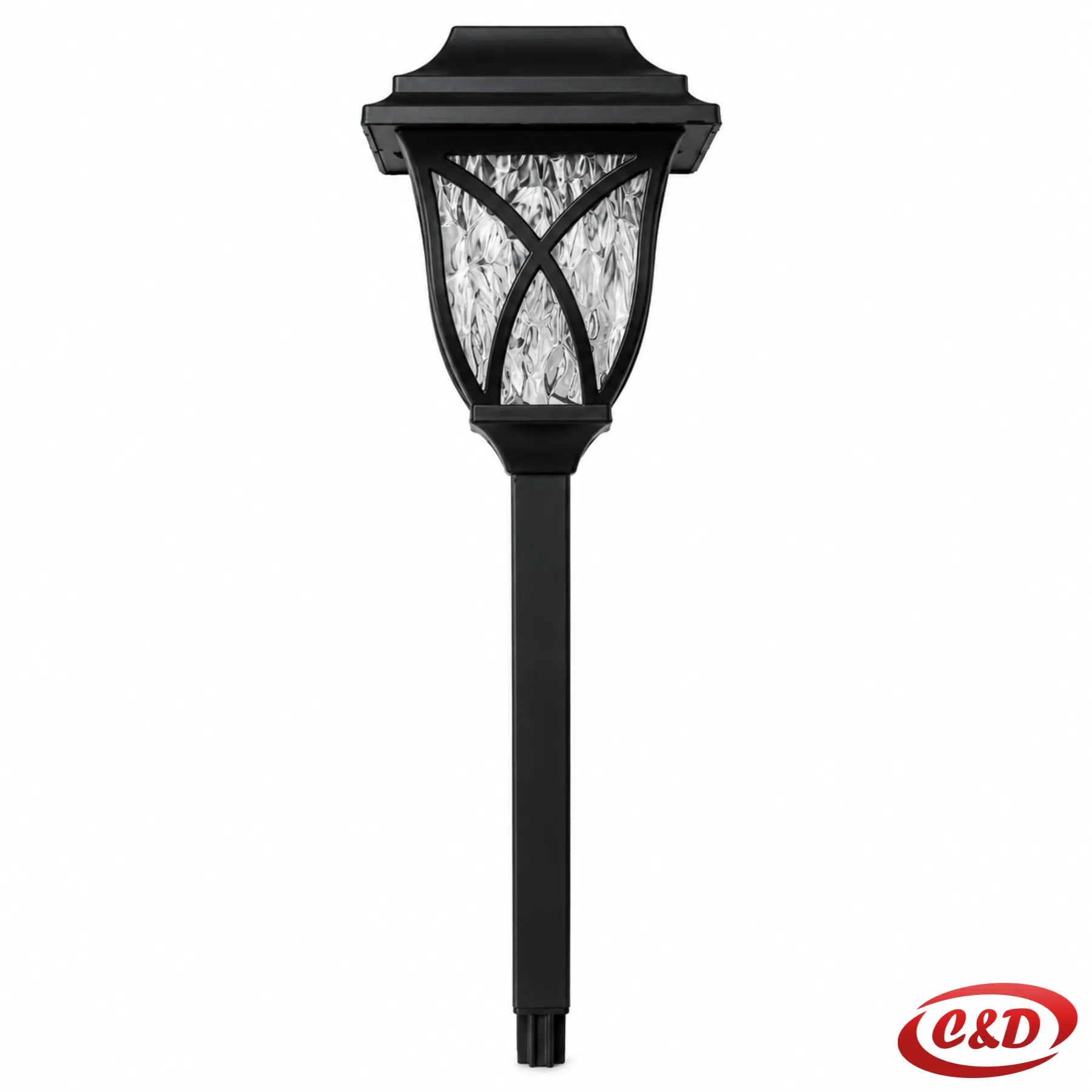 crna solarna lampa za vrt 36 cm plastika