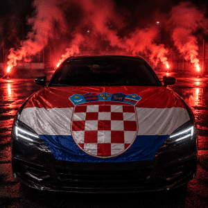 Navlaka za haubu automobila Hrvatska zastava