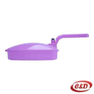 Ružičasti plastični aspirator s dvije četke i držačem dimenzija 27 × 11 cm