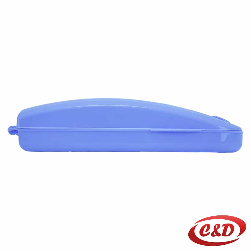 Plastični aspirator s četkom ljubičaste i bijele boje dimenzija 18 × 5 cm