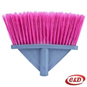 Plastična metla Europea bez drške u sivoj i roza boji 23 × 22 cm