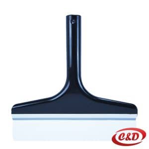 Crni plastični brisač za staklo s gumom dimenzija 20 × 23 cm