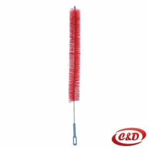 Četka za radijator crvene i sive boje, plastična, duljine 70 cm