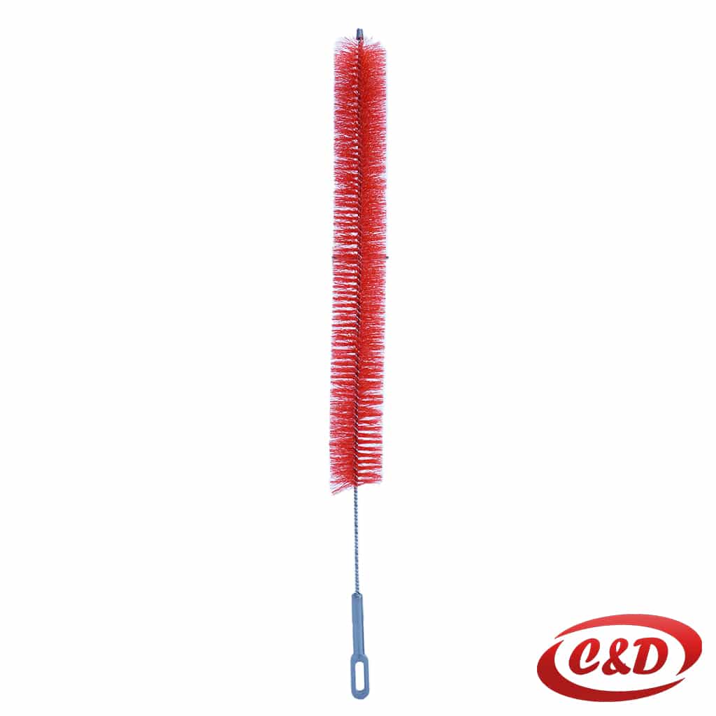 Četka za radijator crvene i sive boje, plastična, duljine 70 cm