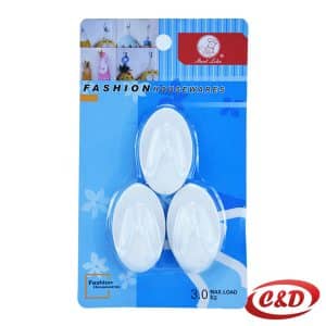bijela plastična zakačka s jednom kukom nosivosti do 3 kg
