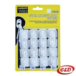 bijele samoljepljive zakačke 16 komada dimenzije 2,5 x 2,5 cm