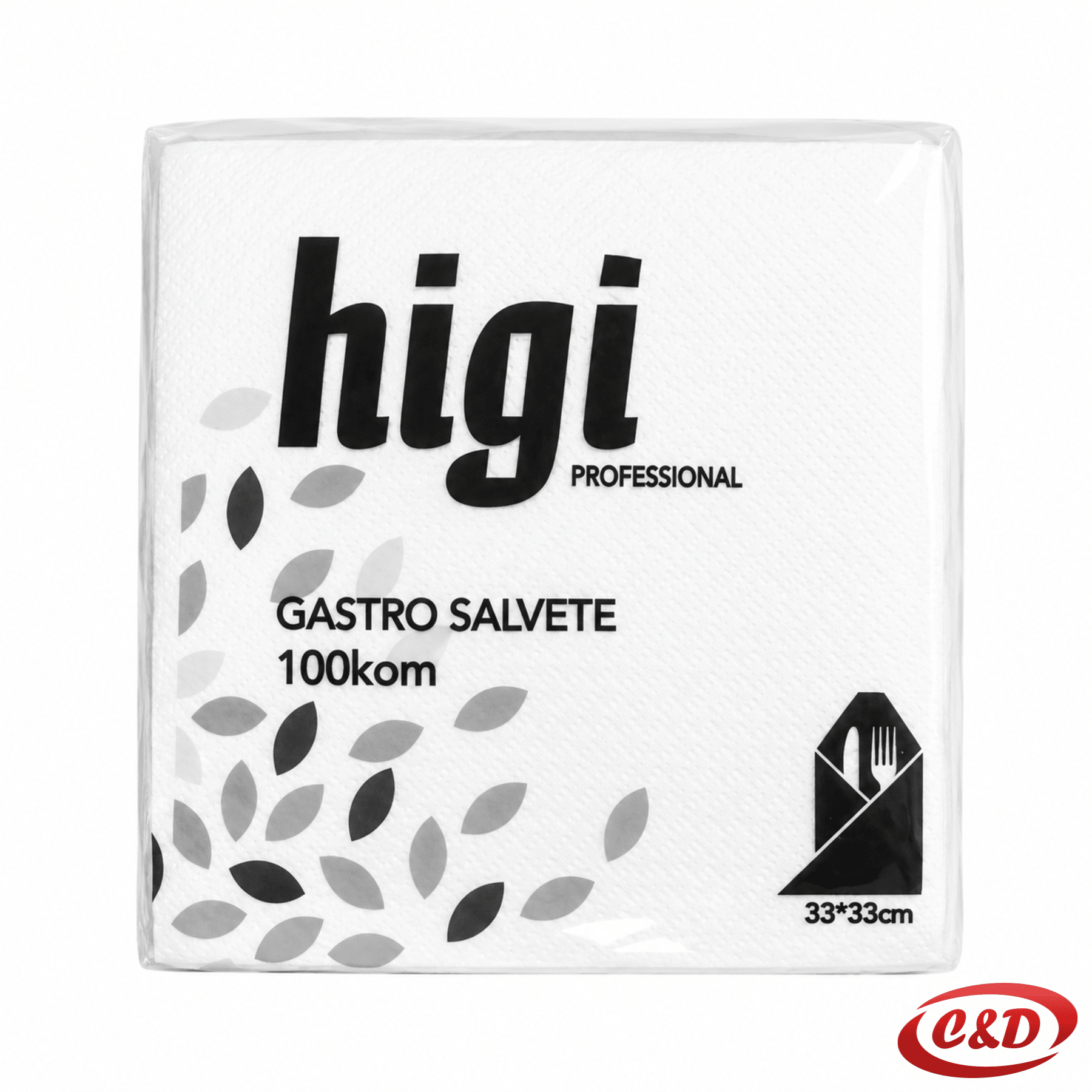 bijele gastro papirne salvete dimenzija 33 x 33 cm