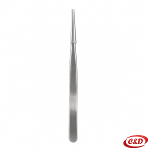 srebrna metalna pinceta dužine 14 cm