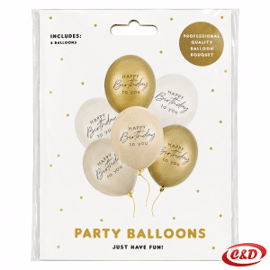 latex baloni zlatne, bijele i bež boje s natpisom Happy Birthday To You 30 cm