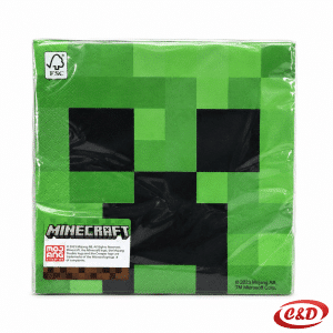 Minecraft papirnate salvete zelene i crne boje 33 x 33 cm