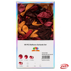 Crveno-rozi balon luk HZi-A45 s bež i prozirnim balonima, set 80 dijelova