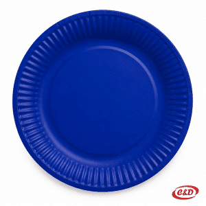 Jednobojni plavi papirni party tanjurići promjera 18 cm, set 10/1