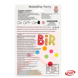 Folija balon torta visine 90 cm u rozoj, bijeloj, plavoj i žutoj boji