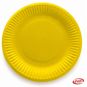 Jednobojni žuti papirni party tanjurići promjera 18 cm, set 10/1