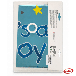 It’s a Boy set od 5 plavih folija balona sa srcima od 25 cm, okruglim balonima i stopalom od 45 cm